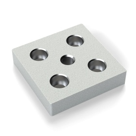 Опорная плита алюминиевая с резьбой M12, размером 90х90 мм