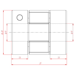 MH-D20L25-8x8 | Муфта соединительная, кулачковая изображение 3