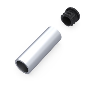 Пластиковая торцевая заглушка F-110-S, Ø28 мм, чёрная, схема сборки