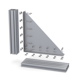 Уголок стальной большой с ребром для профиля серии 40 схема сборки с пазовыми сухарями