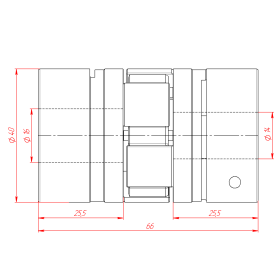MH-D40L66-14x16 | Муфта соединительная, кулачковая изображение 2