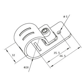 Чертёж/схема размеров RSI-DF13B — посадочный диаметр трубы 28 мм