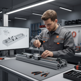 Сборка модуля линейного перемещения из профиля 50х180