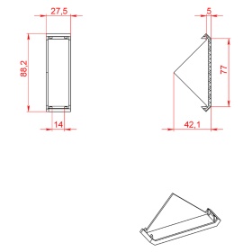 Чертеж крышки углового соединителя 30х60