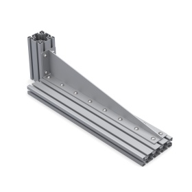 Уголок длинный стальной с ребром для профиля серии 40