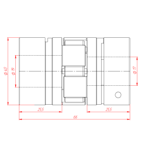 MH-D40L66-17x19 | Муфта соединительная, кулачковая изображение 3