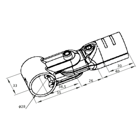 Кронштейн соединительный DF7B для модульных трубных систем. Эскиз.
