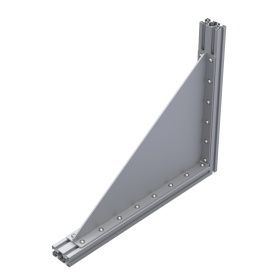 Сварной большой стальной уголок 330х450 мм с ребром жесткости для профиля серии 30