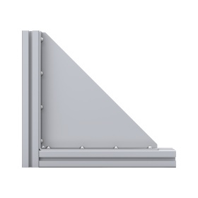 Прямоугольный уголок 350 мм для профилей серии 50 сталь сварка с ребром жесткости 5 мм