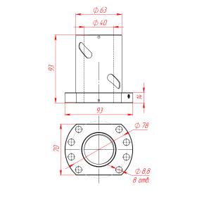 Гайка ШВП SFU4010 чертеж
