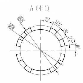 Подробный чертеж центрального отверстия профиля 40х60