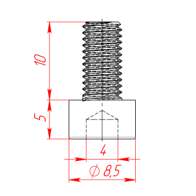 Чертеж - Винт М5х10 DIN912