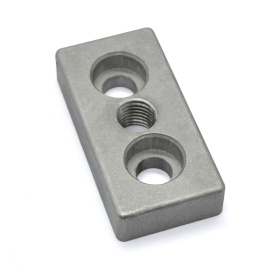 7002-AL-Slot10-M16 | Опорная плита алюминиевая M16-40х80 паз 10