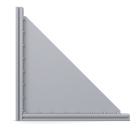 Прямоугольный массивный сварной уголок 450х450 мм с ребром жесткости 4 мм для профиля из алюминия серия 30