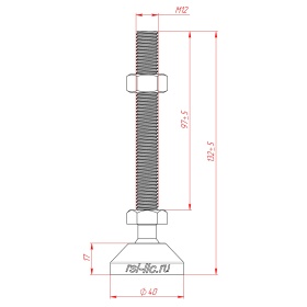 Чертёж: Опора регулируемая, нержавеющая М12х100 мм