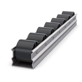 Роликовые стальные направляющие RSI-STE33, вид в сборе, диаметр ролика 33 мм