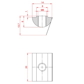 Чертеж подпружиненного сухаря м6 серия 40 паз 8