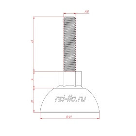 Чертёж шарнирной опоры D49M10H45