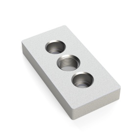 Опорная плита из алюминия для крепления ножек M16 к профилю 40х80 с пазом 8