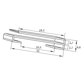 Чертёж: Бейдж для трубы 28 мм с креплением F-2082.