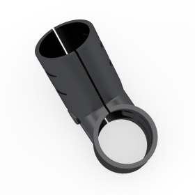 RSI-DF14B — соединительный кронштейн для двух труб Ø28 мм под углом 135°, черная порошковая покраска