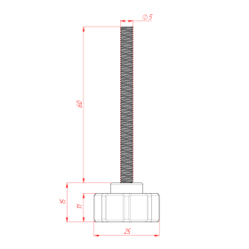 Чертёж фиксатора М5х60