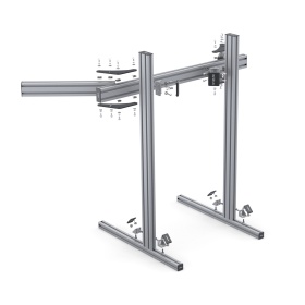 Инфографика с основными шагами монтажа: сборка основания, установка вертикалей, закрепление поперечин