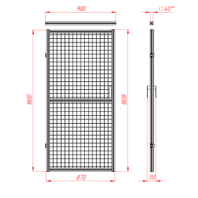SG-40-900-1800-Door | Дверь для секций ограждения 900x1800, серия 40 (Анодированная) изображение 1