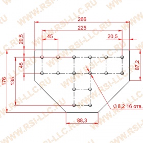 Чертеж для соединительной пластины Т-16-У-45