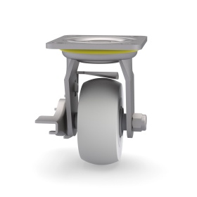 Колесо RSI91212501-02: нейлон и сталь, платформа, тормоз, диаметр 120 мм, грузоподъёмность 300 кг