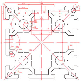 Усиленный станочный профиль 80х80