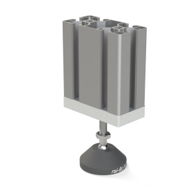 7002-AL-Slot8-M8 | Опорная плита алюминиевая M8-40х80 паз 8 изображение 1