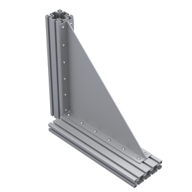 Прямоугольный большой 495х495 мм уголок с ребром на профиль серии 45 алюминий