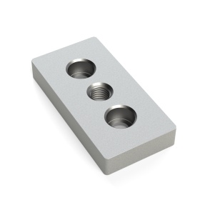Опорная плита алюминиевая с резьбой M12, для профиля 40х80 мм с пазом 8
