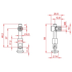 Чертеж для торцевого быстрого соединителя 30 серии
