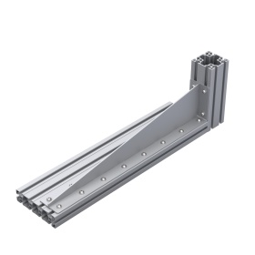 Сварной стальной уголок 675 мм с ребром жесткости для профиля из алюминия серии 45