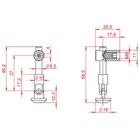 Чертеж для торцевого быстрого соединителя 40 серии