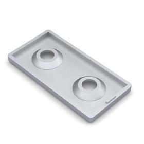 Заглушка торцевая серебряная в сборе со вставками на профиль 50х100 мм