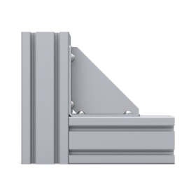 Прямоугольный уголок 135х135 с ребром жесткости на профиль серии 45 сварка сталь