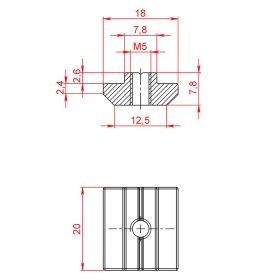 Чертёж пазового сухаря арт. 5069