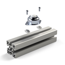 Схема крепления опорного шарикового блока к профилю