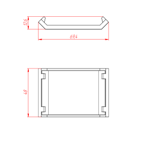 Чертёж заглушки к алюминиевому уголку 50х50 мм