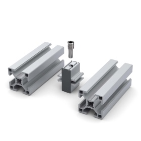 Схема крепления двух профилей при помощи параллельного соединителя