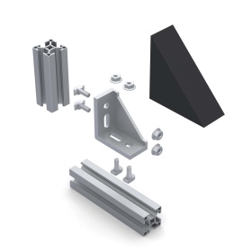 Схема сборки уголка с профилем и кожухом