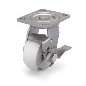 3D колесо RSI91210001-02: конструкция с тормозом и стопором, платформа, d = 100 мм, нагрузка до 300 кг