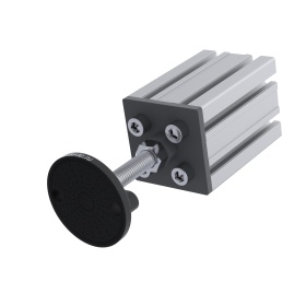 Крепление наклонной опоры к алюминиевому профилю: нержавеющая сталь и нейлон