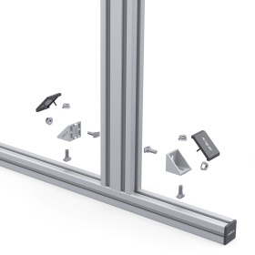 Схема комплектующих: все крепёжные элементы, необходимые для сборки сингл‑скрина.