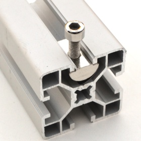 Пазовый сухарь с пружиной, М5 в профиле 40х40 с пазом 8 мм