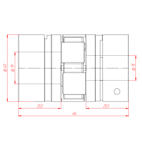 MH-D40L66-15x19 | Муфта соединительная, кулачковая изображение 2