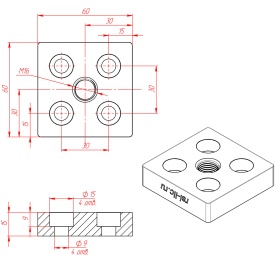 Опора алюминиевая 7004-AL-M16 